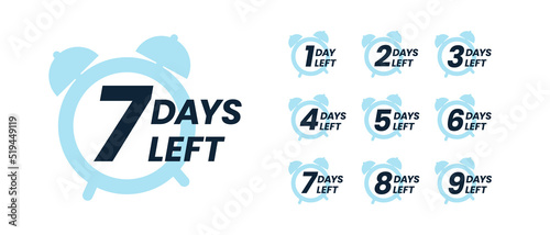 Promotion banner. Days countdown banner. Web banner with alarm clock