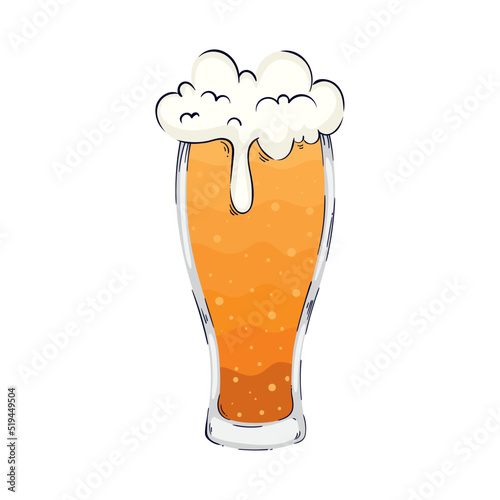 beer glass with foam