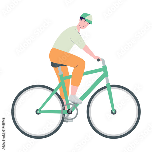 man riding bike