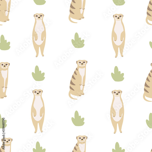 Photography Hand drawn seamless pattern illustration with safari animals