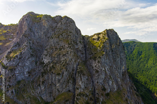 Montenegro. Prokletiye National Park. Summer. Mountain range. Green mountain peaks