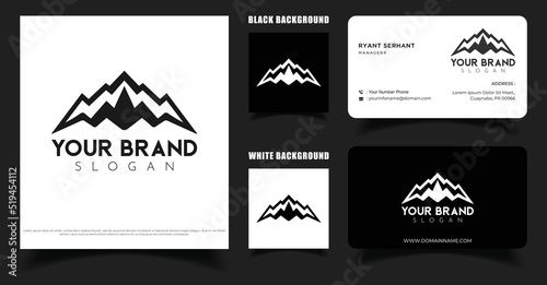 Simple Mountain And Outdoor Adventures Branding Logo