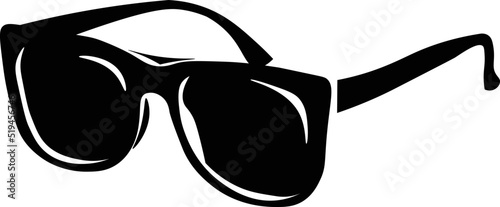 Black and White Cartoon Illustration Vector of a Pair of Sunglasses