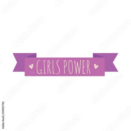 girls power lettering in ribbon