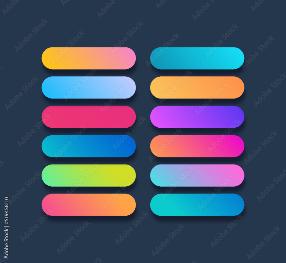 Set of button gradient style with shadow isolated on transparent background for web site, ui, mobile app. Call to action icon button. Vector 10 eps Set of button gradient style with shadow isolated on transparent background for web site, ui, mobile app. Call to action icon button. Vector 10 eps