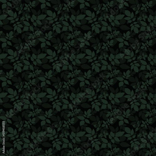 Seamless vector pattern in the form of green leaves