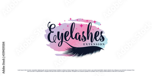 Eyelash extension logo design for women beauty salon with modern concept Premium Vector