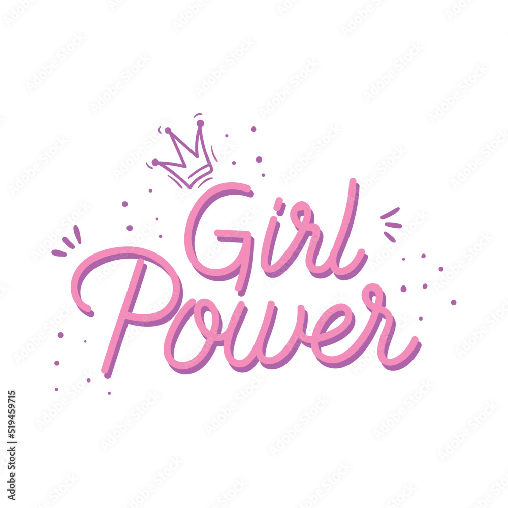 girl power lettering calligraphy