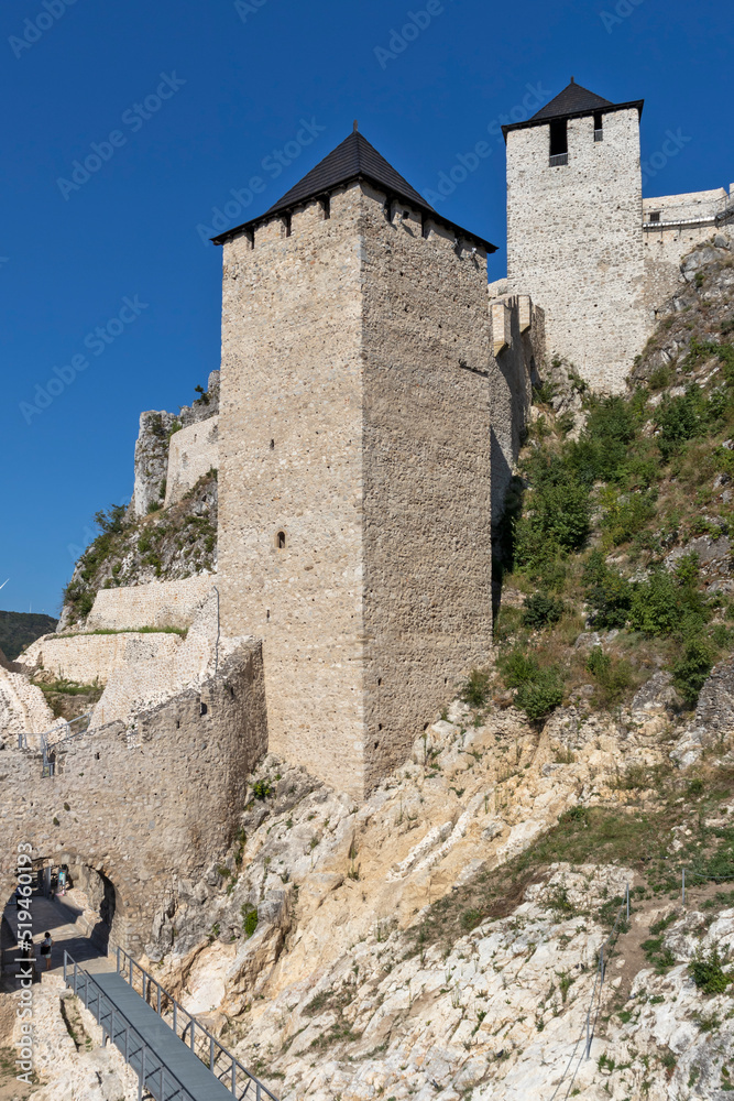 Golubac Fortress at the coast of Danube River, Serbia