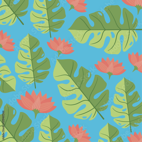 flowers with leafs pattern