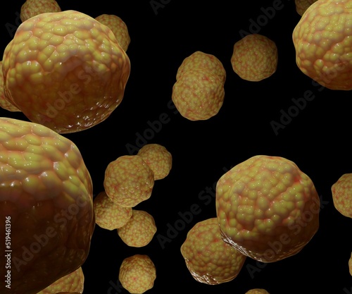 Isolated Cancer cell. liposome cell membrane. 3d rendering photo