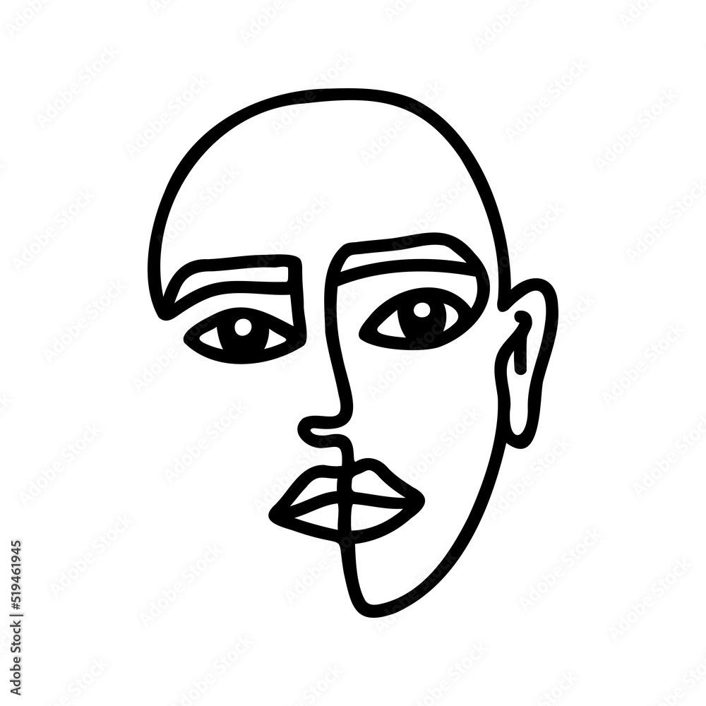 One line beautiful woman face illustration. Vector single line One line beautiful woman face illustration. Vector single line