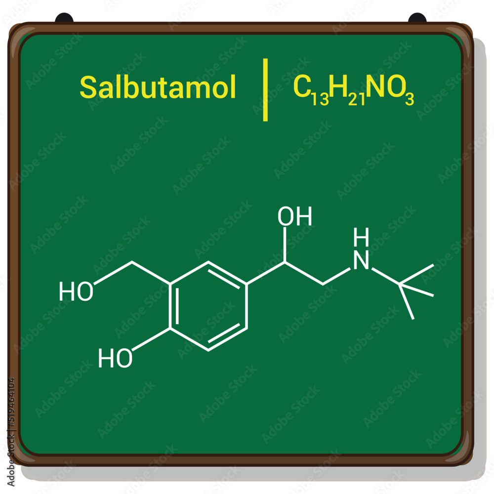 chemical structure of Salbutamol (C13H21NO3) chemical structure of Salbutamol (C13H21NO3)