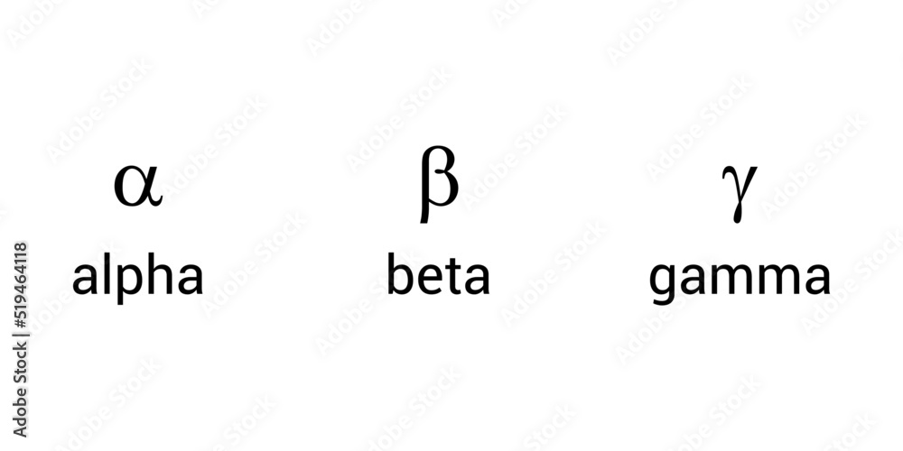 alpha beta gamma symbols. Vector illustration isolated on white background Stock Vector Adobe