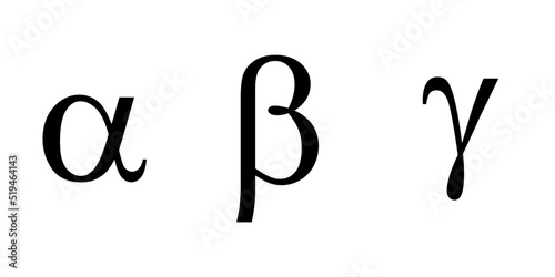 alpha beta gamma symbols. Vector illustration isolated on white background