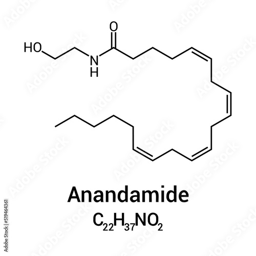 chemical structure of Anandamide (C22H37NO2)