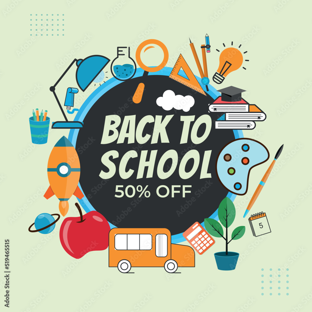 Back to school design. set of vector icons in flat style for banners, flyers, posters, etc. Back to school design. set of vector icons in flat style for banners, flyers, posters, etc.