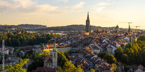 View over the old town of Bern in the evening - travel photography