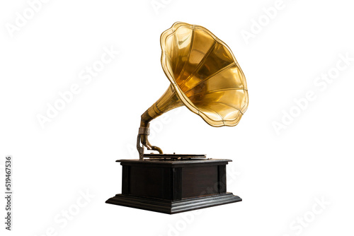 Tableau sur toile Old record players isolated on the white background with clipping path