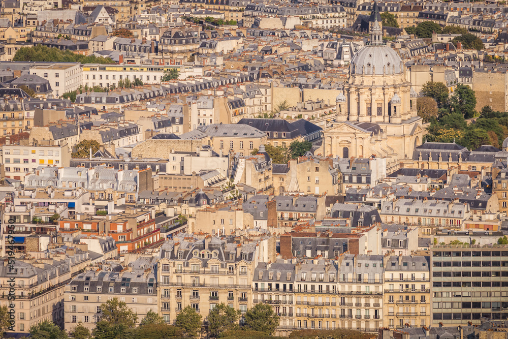 Quarter latin parisian roofs and domes at sunrise Paris, France Quarter latin parisian roofs and domes at sunrise Paris, France