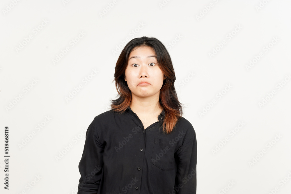 Sad face expression of Beautiful Asian Woman Isolated On White Background Sad face expression of Beautiful Asian Woman Isolated On White Background