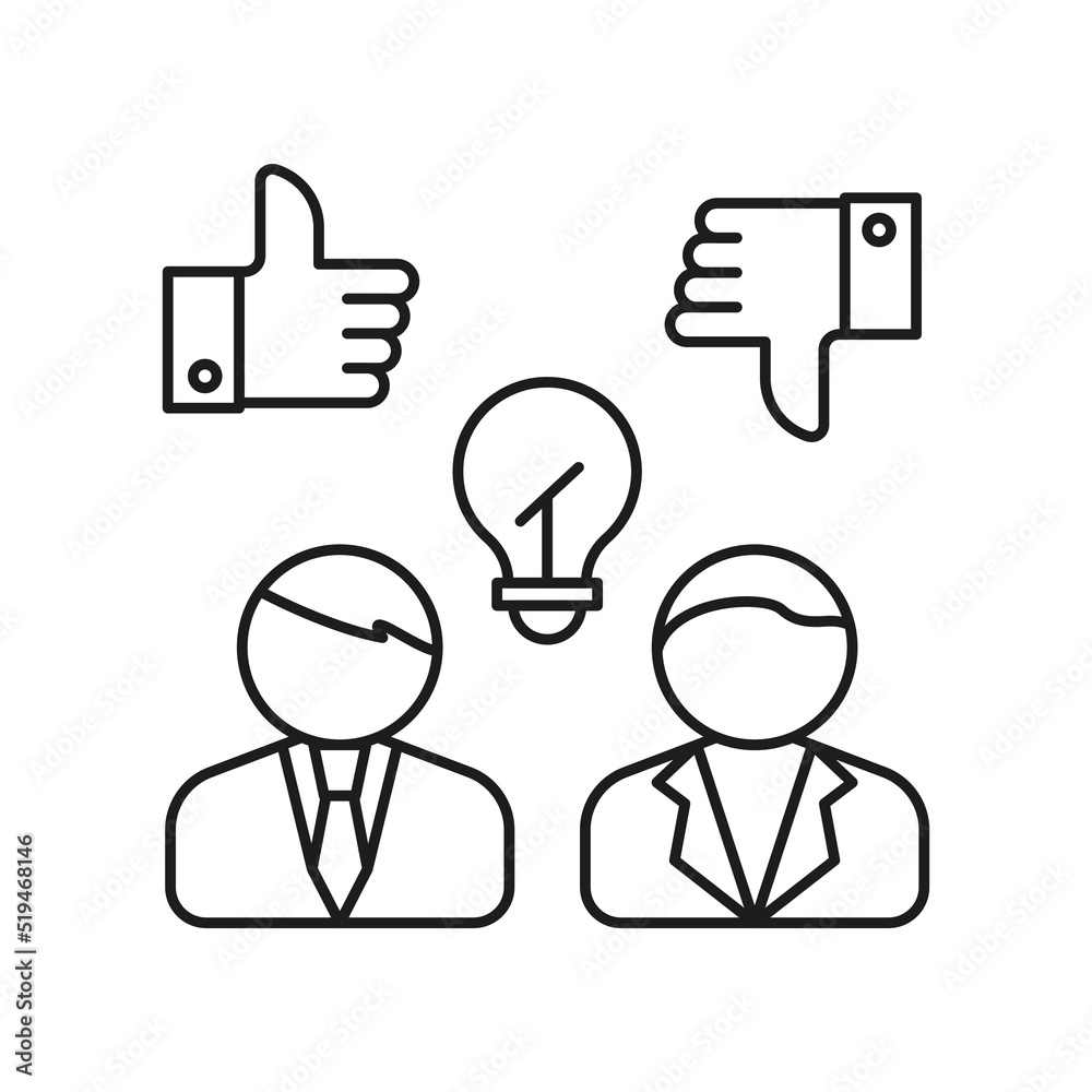 Feedback. Businessmen concept line icon. Simple element illustration. Feedback. Businessmen concept outline symbol design from business set. Can be used for web and mobile on white background Feedback. Businessmen concept line icon. Simple element illustration. Feedback. Businessmen concept outline symbol design from business set. Can be used for web and mobile on white background