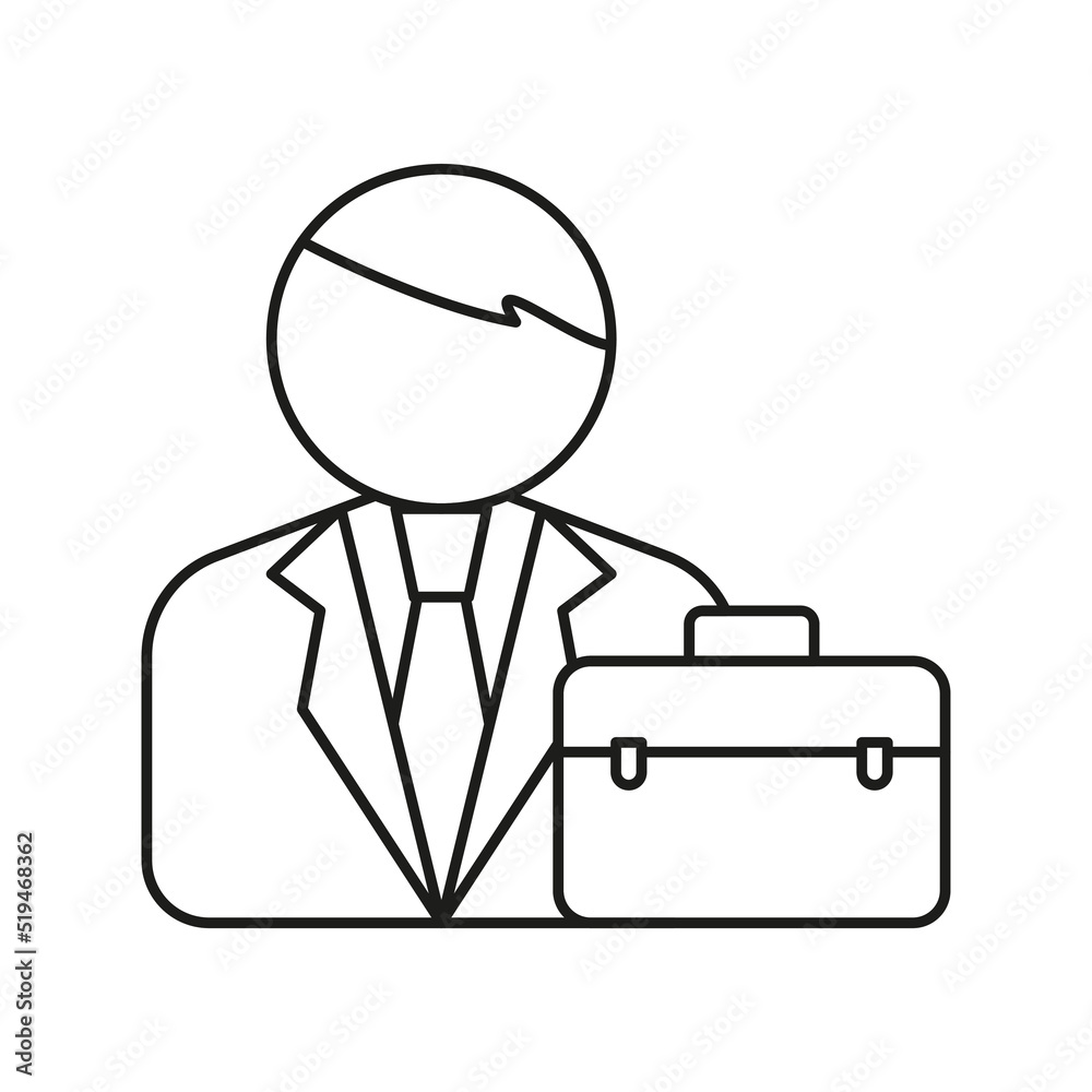 Businessman, bag, portfolio concept line icon.