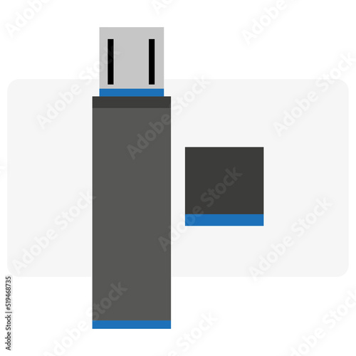 Black flash drive icon. Vector illustration. stock image. 