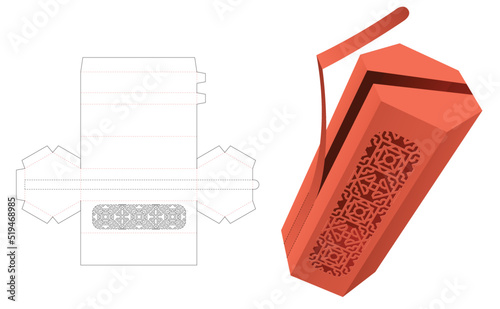 packaging box die cut template and 3D mockup
