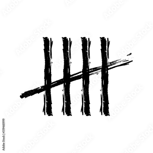 Prison wall vector mark. Vector illustration.