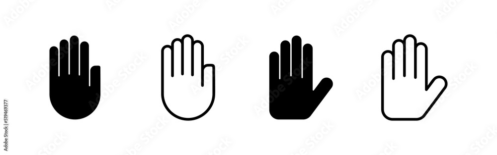 Hand icon vector. hand sign and symbol. palm Hand icon vector. hand sign and symbol. palm