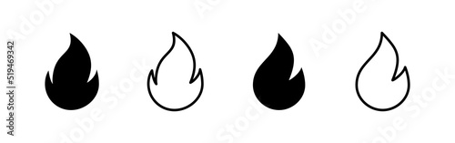 Fotografia, Obraz Fire icon vector. fire sign and symbol