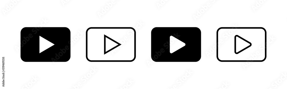 Play icon vector. Play button sign and symbol Play icon vector. Play button sign and symbol