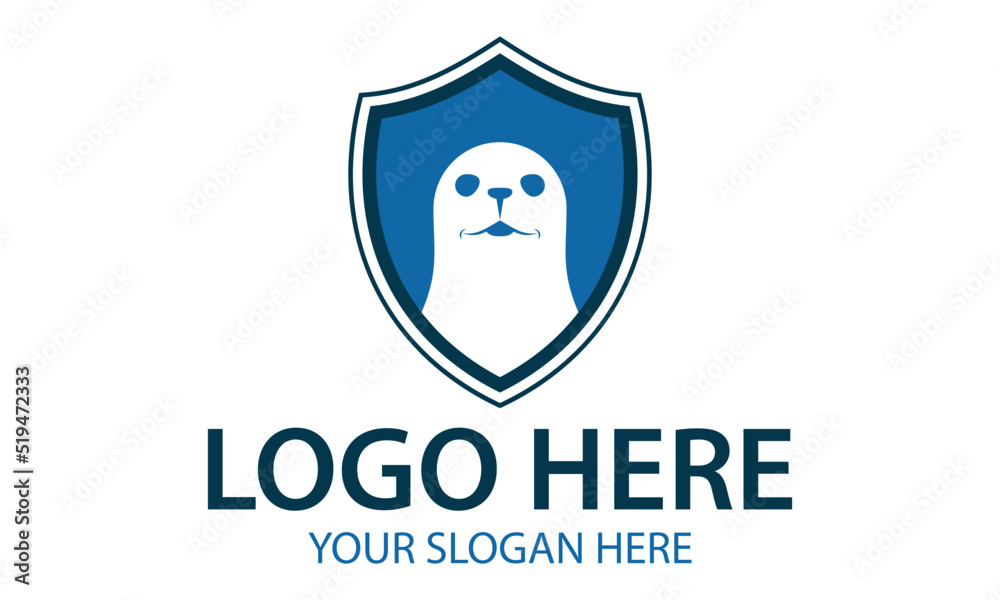 Blue Color Sea Lion Seal Animal Rescue Badge Logo Design Blue Color Sea Lion Seal Animal Rescue Badge Logo Design
