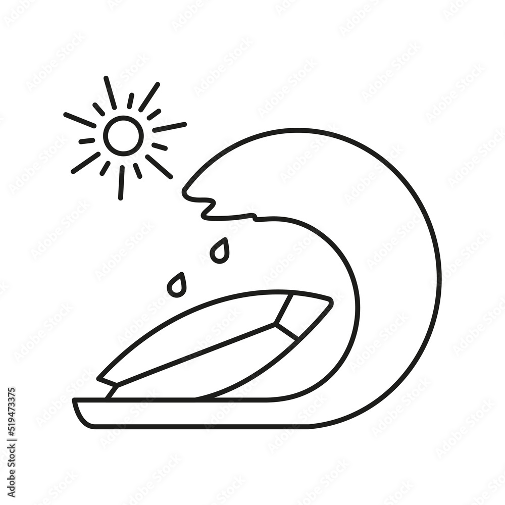 Surfing, waves, sun concept line icon. Simple element illustration. Surfing, waves, sun concept outline symbol design from summer set. Can be used for web and mobile on white background Surfing, waves, sun concept line icon. Simple element illustration. Surfing, waves, sun concept outline symbol design from summer set. Can be used for web and mobile on white background