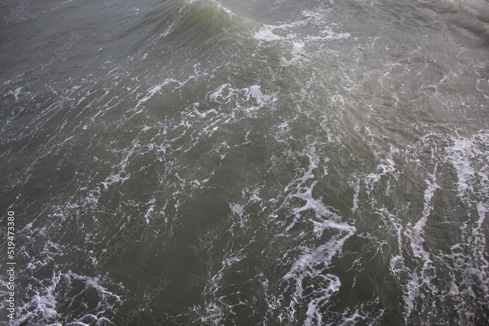Top view of a slightly turbulent sea
