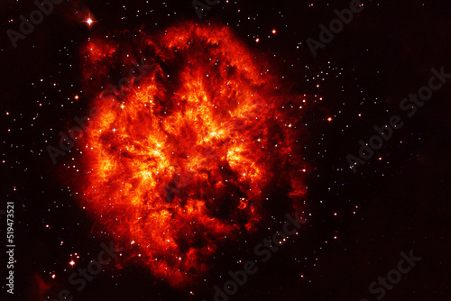 Fiery galaxy on a dark background. Elements of this image furnished by NASA