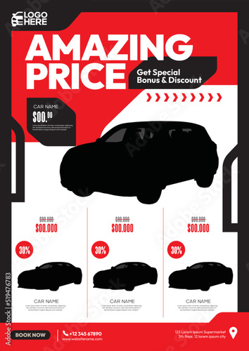 car sales promotion flyer template editable