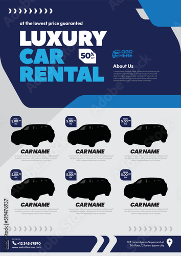 car rental flyer promotion template with print-ready files