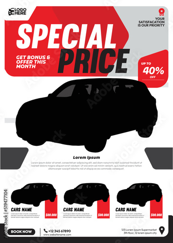 car sales promotion editable template design