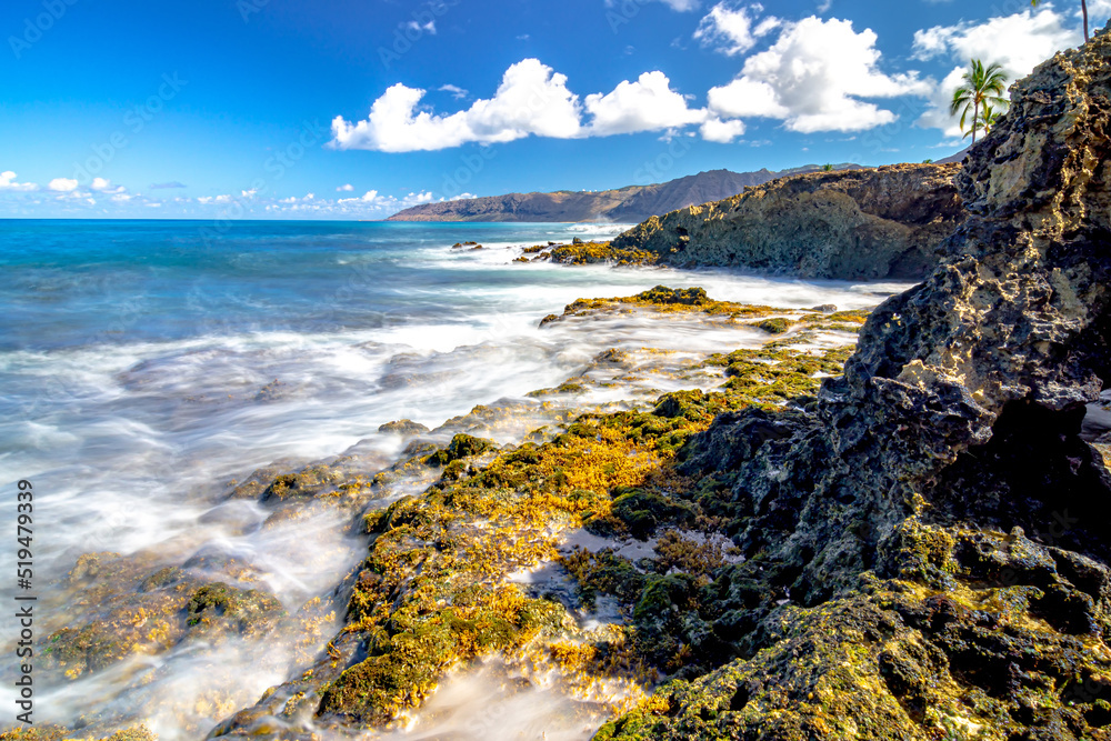 Kea'au Beach Park rocky scenes in oahu hawaii