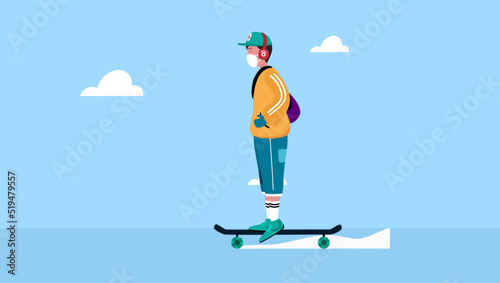 skateboard, man, sneakers, animation, motion picture, 4k