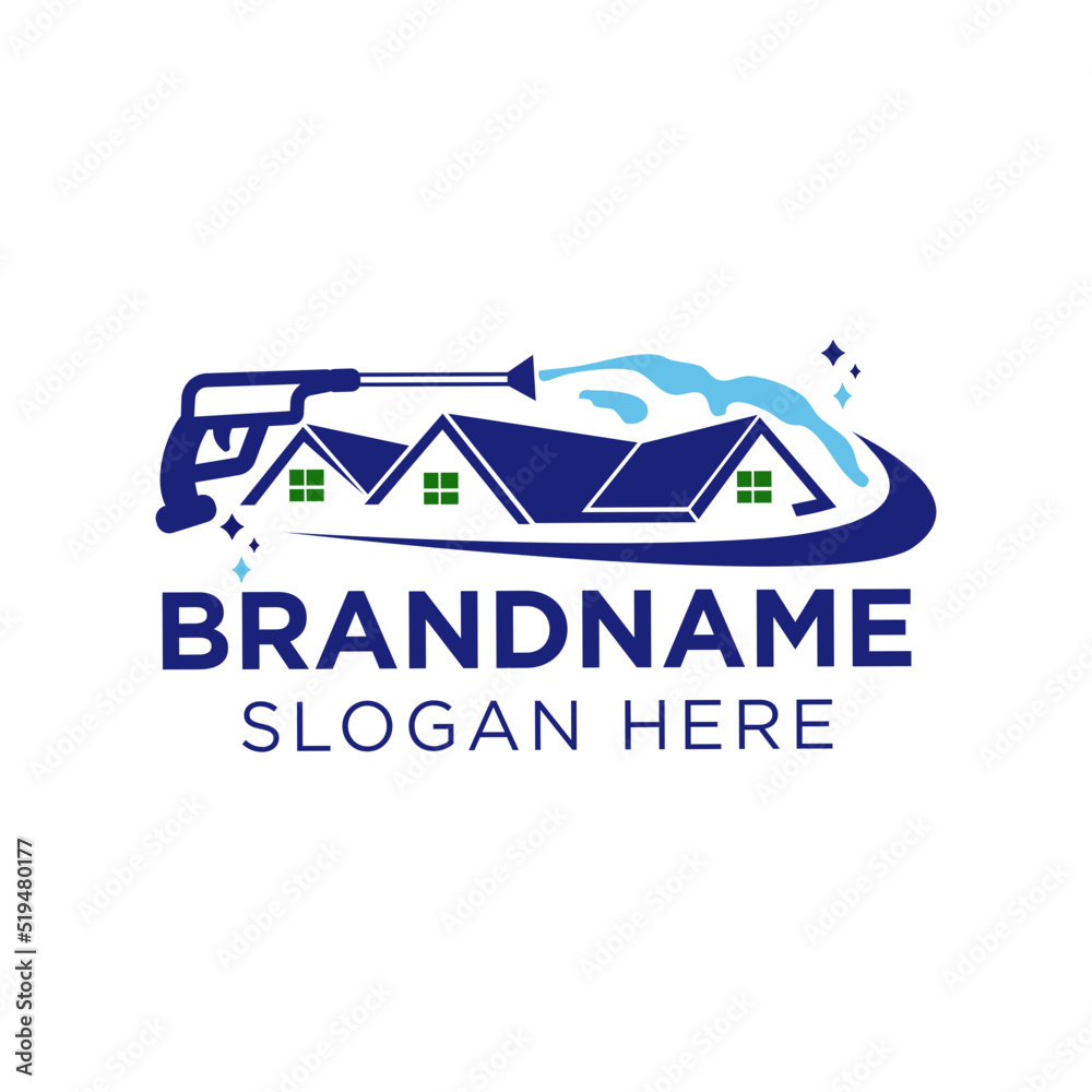 Professional pressure washing house logo design Professional pressure washing house logo design