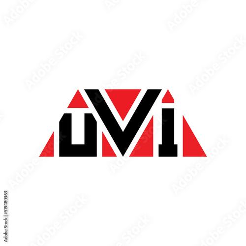 UVI triangle letter logo design with triangle shape. UVI triangle logo design monogram. UVI triangle vector logo template with red color. UVI triangular logo Simple, Elegant, and Luxurious Logo...