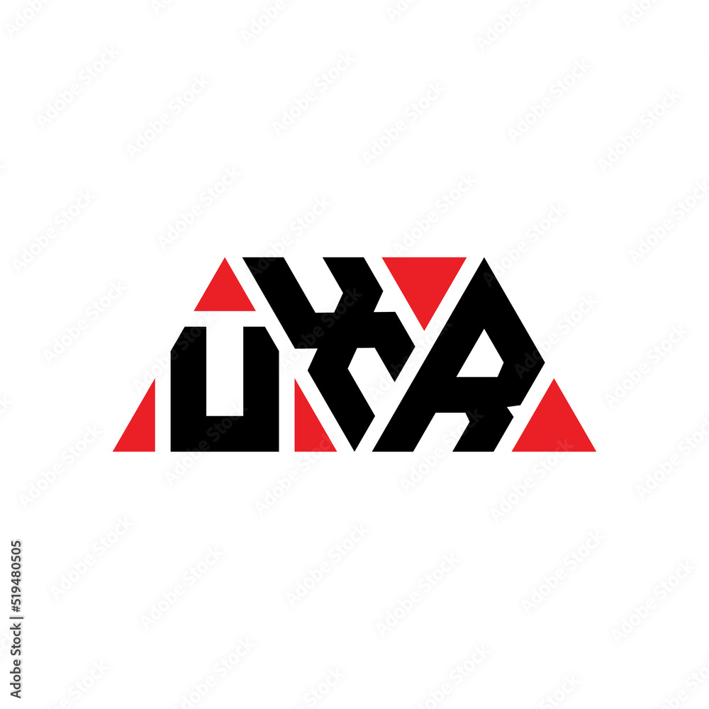 UXR triangle letter logo design with triangle shape. UXR triangle logo design monogram. UXR triangle vector logo template with red color. UXR triangular logo Simple, Elegant, and Luxurious Logo...