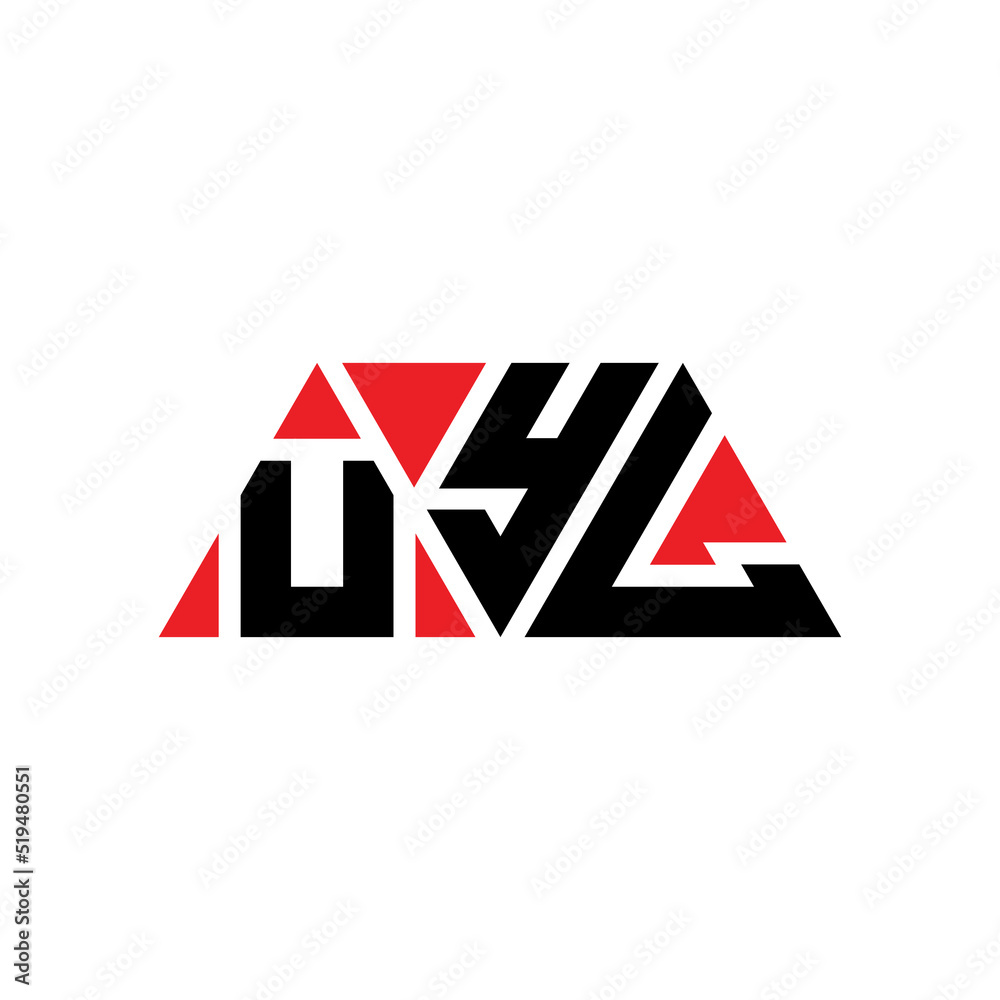UYL triangle letter logo design with triangle shape. UYL triangle logo design monogram. UYL triangle vector logo template with red color. UYL triangular logo Simple, Elegant, and Luxurious Logo...