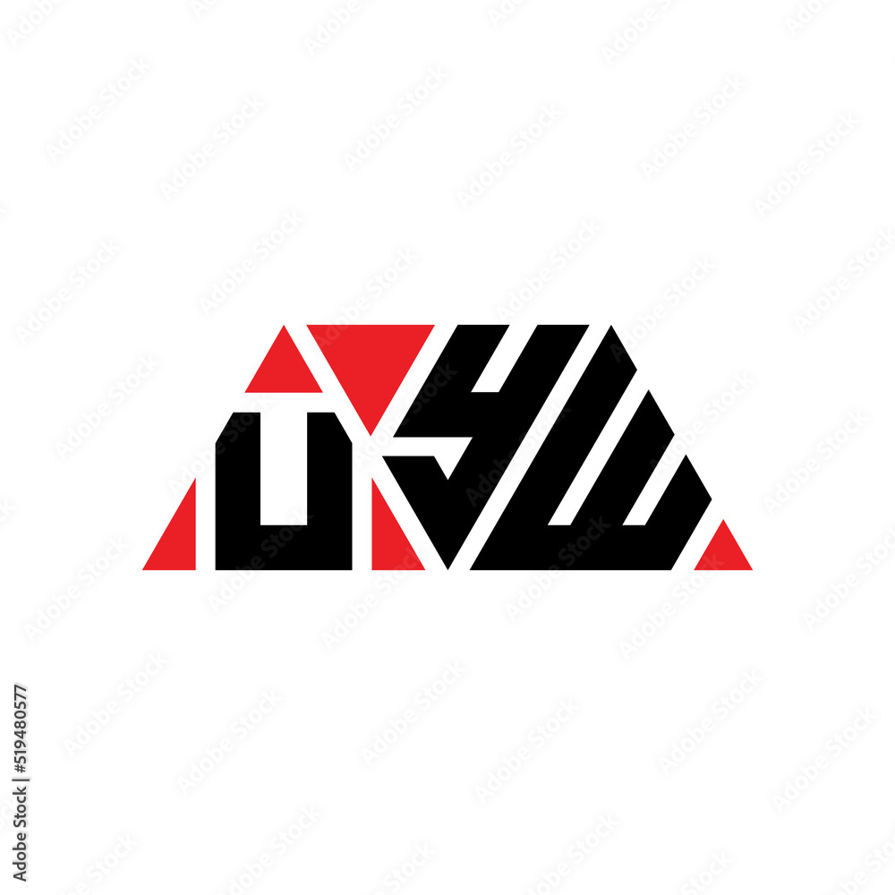 UYW triangle letter logo design with triangle shape. UYW triangle logo design monogram. UYW triangle vector logo template with red color. UYW triangular logo Simple, Elegant, and Luxurious Logo...