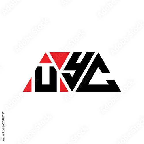 UYC triangle letter logo design with triangle shape. UYC triangle logo design monogram. UYC triangle vector logo template with red color. UYC triangular logo Simple, Elegant, and Luxurious Logo...