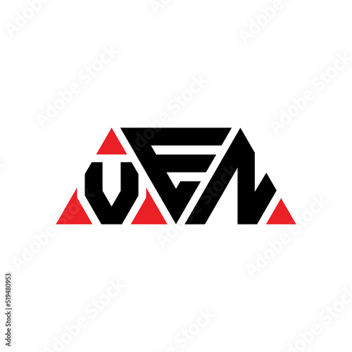 VEN triangle letter logo design with triangle shape. VEN triangle logo design monogram. VEN triangle vector logo template with red color. VEN triangular logo Simple, Elegant, and Luxurious Logo...