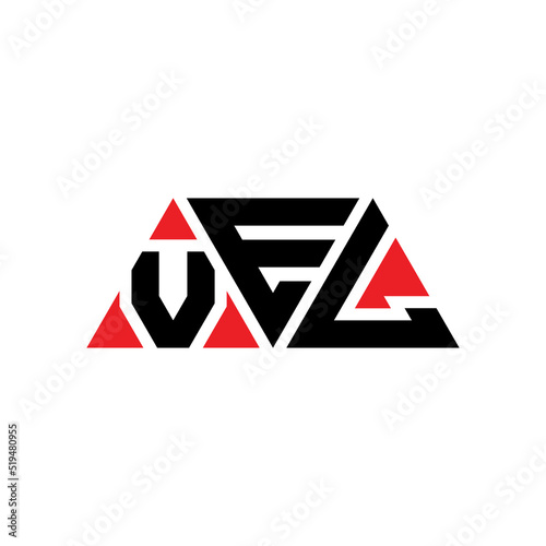 VEL triangle letter logo design with triangle shape. VEL triangle logo design monogram. VEL triangle vector logo template with red color. VEL triangular logo Simple, Elegant, and Luxurious Logo... photo